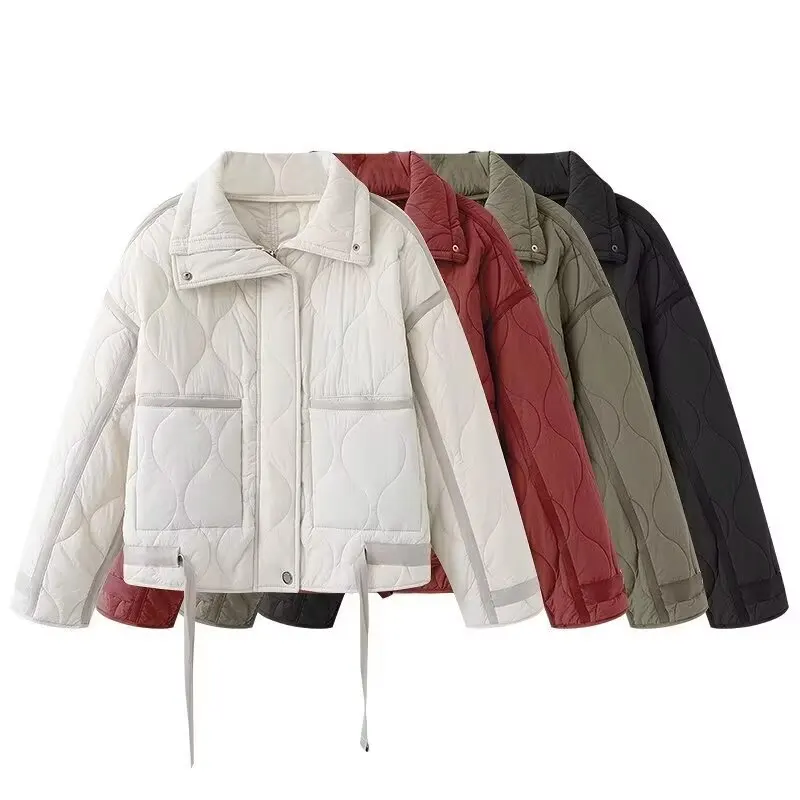 

Cotton-padded Women Jacket Thickened Zipper Warm Winter Coat Female Stand Collar Outerwear Jacket Fashion Tops Topcoat