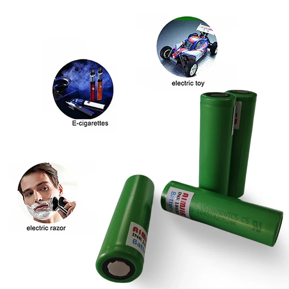 100% brand new VTC5 3.6V 2600mah Lithium Rechargeable 18650 Battery 30A Discharge for All Kinds of Electroni+charger
