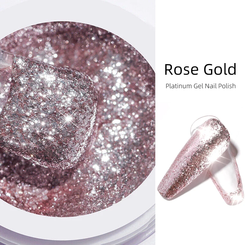 Neue Glitter Gel Polnische Shiny Platin Nagel Gel 5ml Nail art Blinkende Weg Tränken UV Semi Permanent Hybrid Vernis lack Lack
