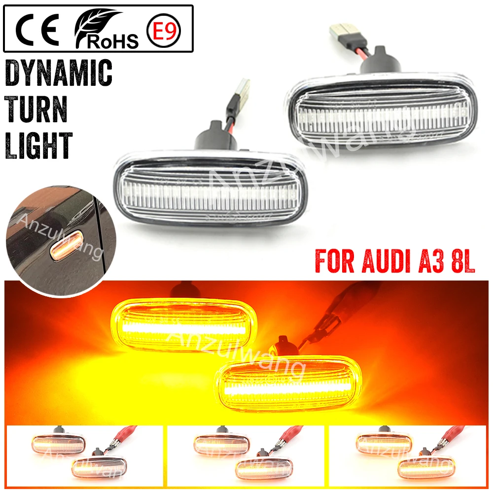 

Car LED Dynamic Side Marker Light Flowing Turn Signal Light Lamp For Audi A3 S3 8L 2000-2003 A8 D2 1999-2002 TT 8N 2000-2006
