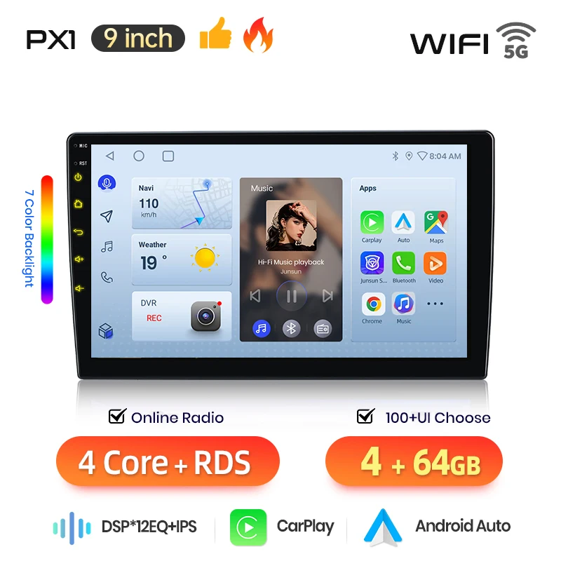 AWESAFE Draadloze CarPlay Android Auto Radio voor Audi A3 8P 2003 2004 2005-2013 Auto Intelligent Systemen RDS GPS FM BT DSP SWC