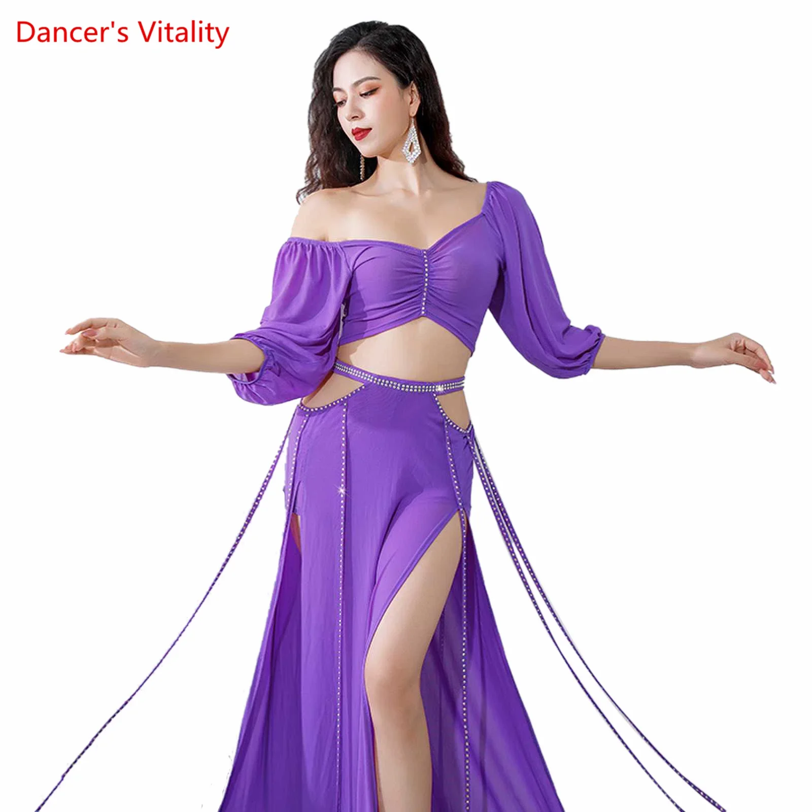 Belly Dance Costume Set for Women Half Sleeves Top+tassel Skirt 2pcs 3 Colors Adult Exotic Dancewear Oriental Dance Clothing