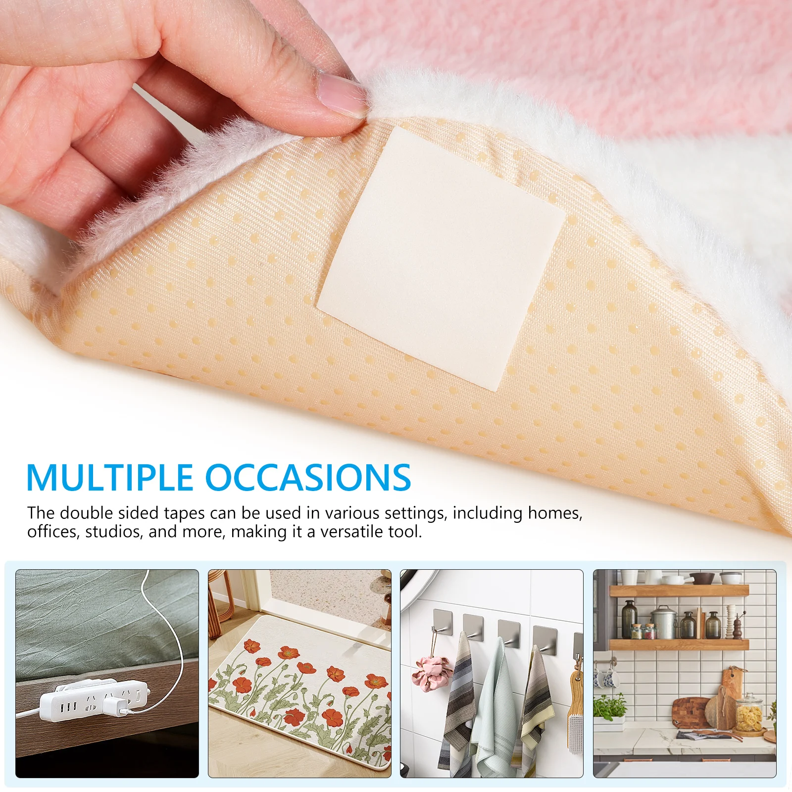 60Pcs Extra Strong Foam Tape Double Sided Adhesive Mounting Strips for Office Home DIY Projects Damage Free Removable Sticky