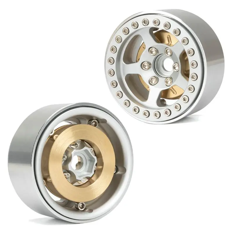 1.9인치 휠 림용 2PCS 스테인리스 스틸 내부 카운터웨이트 축방향 SCX10 TRX4 TRX6 VS4-10 RC 크롤러 자동차, 두꺼운