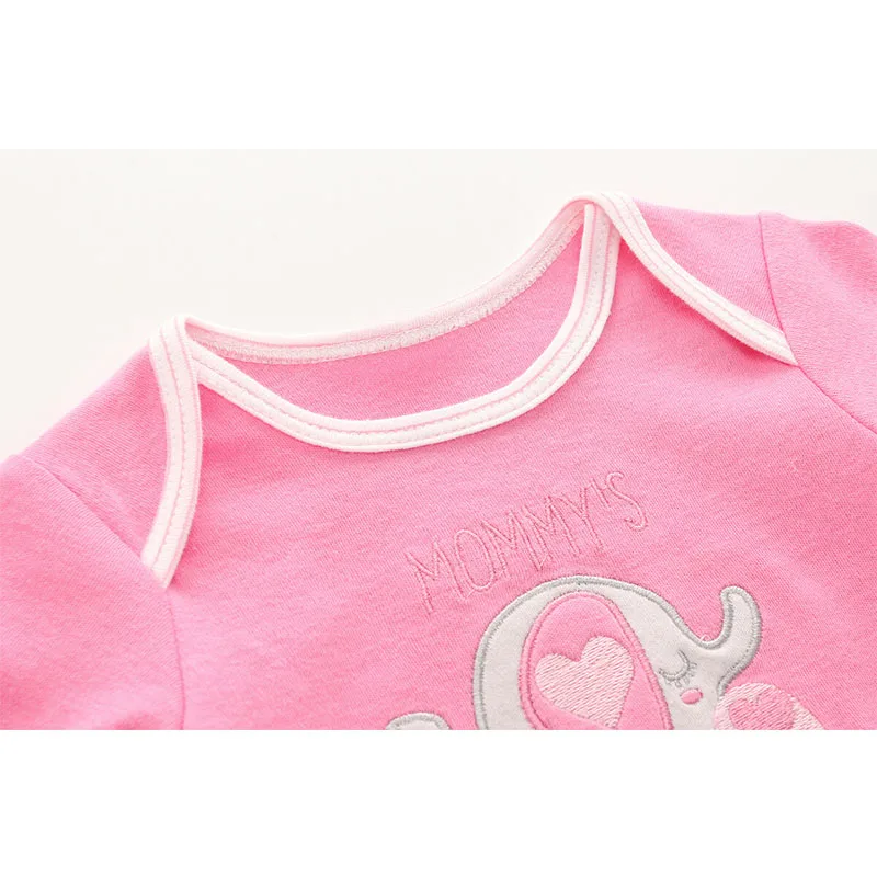 5-Piece Cartoon Baby Girl Bodysuits 100%Cotton Soft Infants Clothes Spring Autumn Long Sleeve Onesies