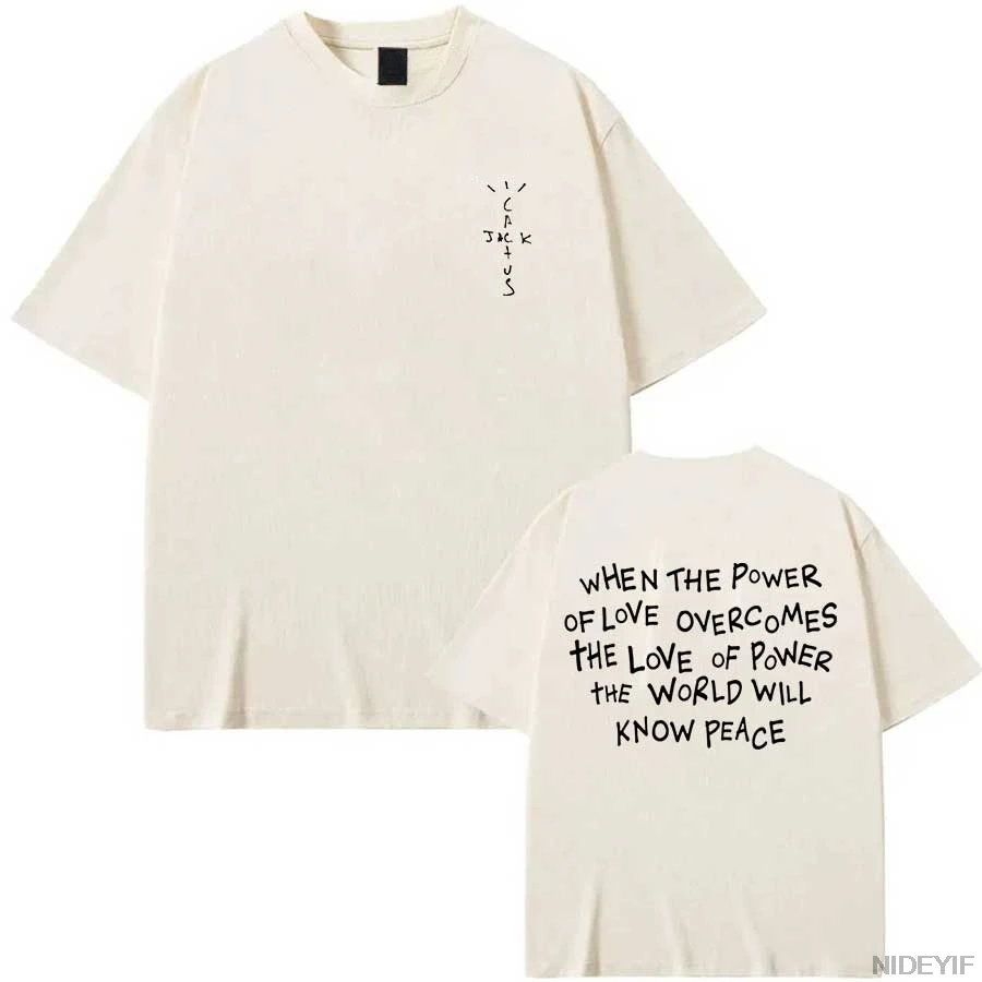 2025 الصيف تي شيرتات قطن خالص الرجال النساء موضة الهيب هوب الصبار جاك فضفاضة قصيرة الأكمام بلايز الرجال تي شيرتات على الموضة الشعبية