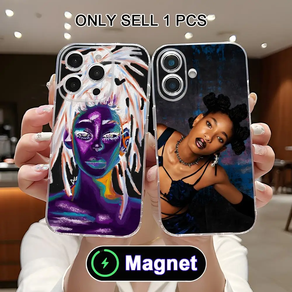 

Willow Smith Clear TPU Magsafe Mobile Phone Case for iPhone 17 16 15 14 13 12 11 Air Pro Max Plus Mini Colorful Cover