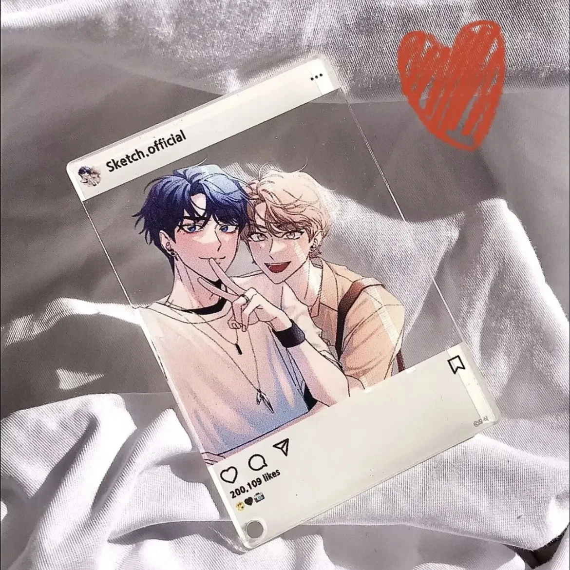 2pcs/Set New Arrive Korean Double Male Comics Manhwa SKETCH by ShinTaeHwan PVC Transparent Card Yikyung Choi/Joobing Lee