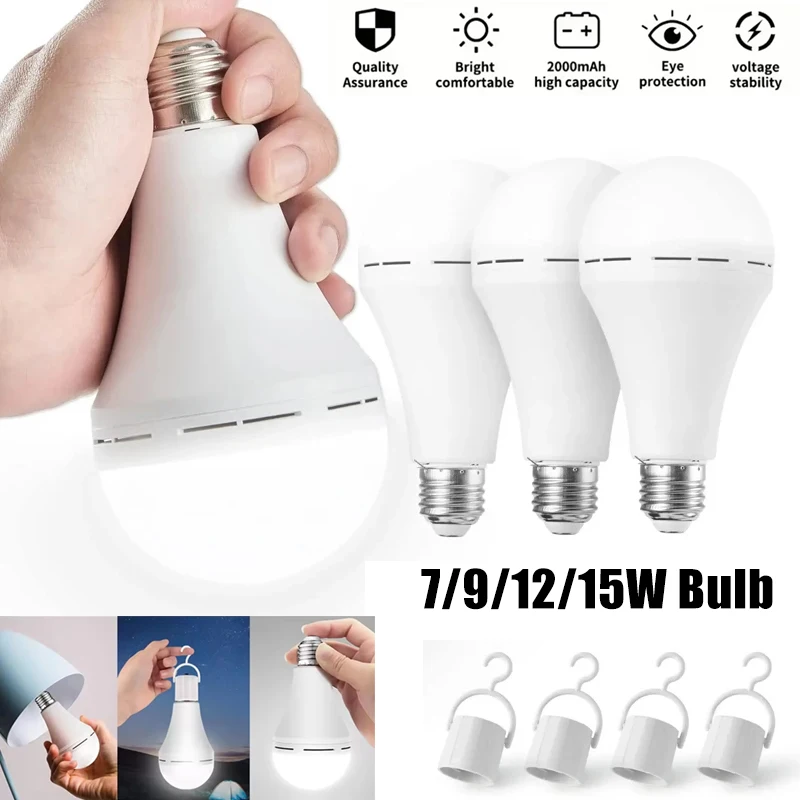 

7/9/12/15W Portable LED Emergency Blubs High Luminance Camping Lamp Waterproof Hanging Tent Light Fishing Outdoor Power Outage