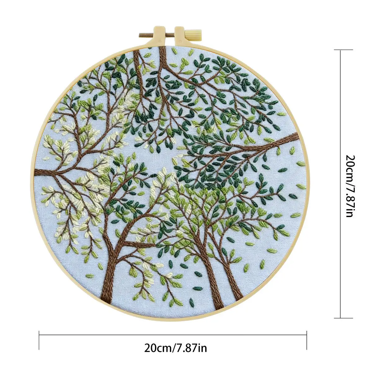 1 Stück 20X20CM/15X15CM 7,87/6,3 Zoll Baum-Stickerei-Starter-Kit DIY-Kit DIY-Stickerei-Set Handarbeiten Nadelkunst Malerei – Detail 4