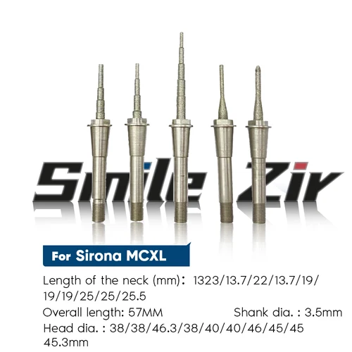 Sirona CEREC MCXL máquina Emax Litio Fresa vidrio cerámica diamante fresadora paso fresa 12s y cilindro puntiagudo fresa Shaper25RZ