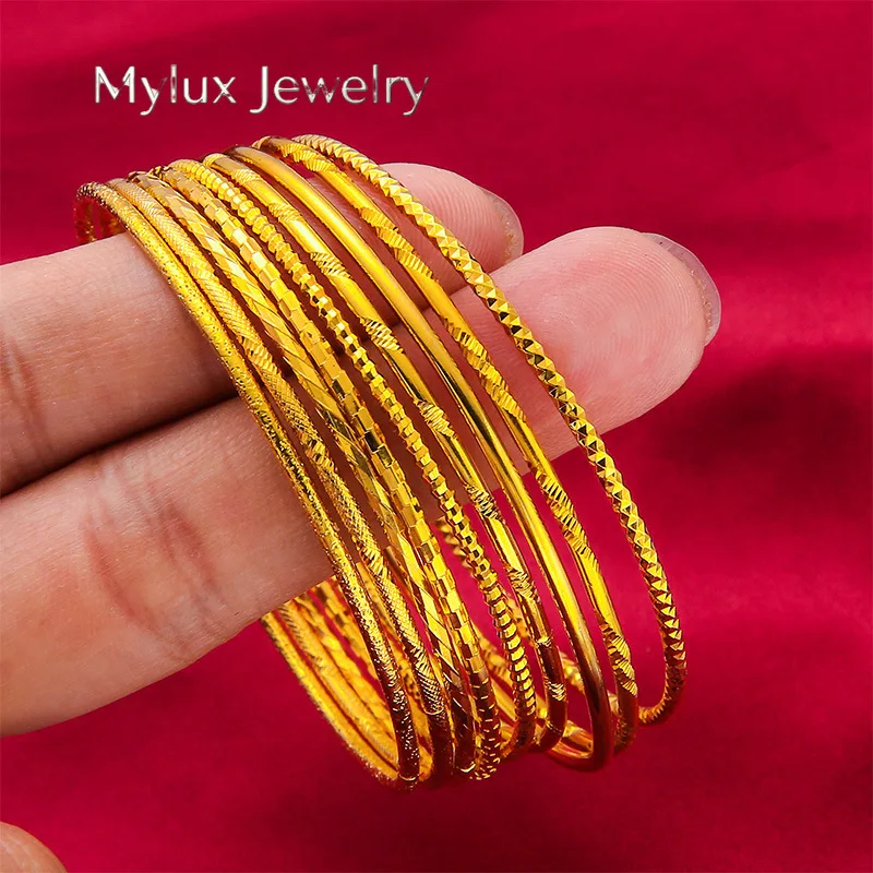 Mylux Jewelry 24K Gold Closed-Style Slim Bangle | AU999 Pure Gold, unisex design, mirror-polished finish, sleek and versatile fo
