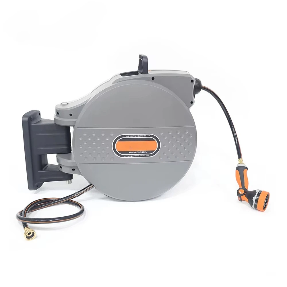 30MRetractable Garden Hose Reel Rewind Anti Abrasion Anti UV for Garden Watering Agricultural Use Freestanding