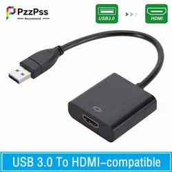 USB 3.0 To HDMI-compatible External Video Adapter Cable Portable Video Audio Converter 1080P Drive Free For Desktop Laptop PC