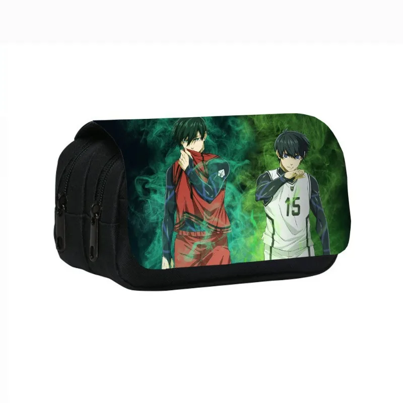 Blue Lock Isagi Yoichi Nagi Seishiro Anime Stampa Borsa per matite di grande capacità Borsa per cancelleria per studenti Regalo di compleanno