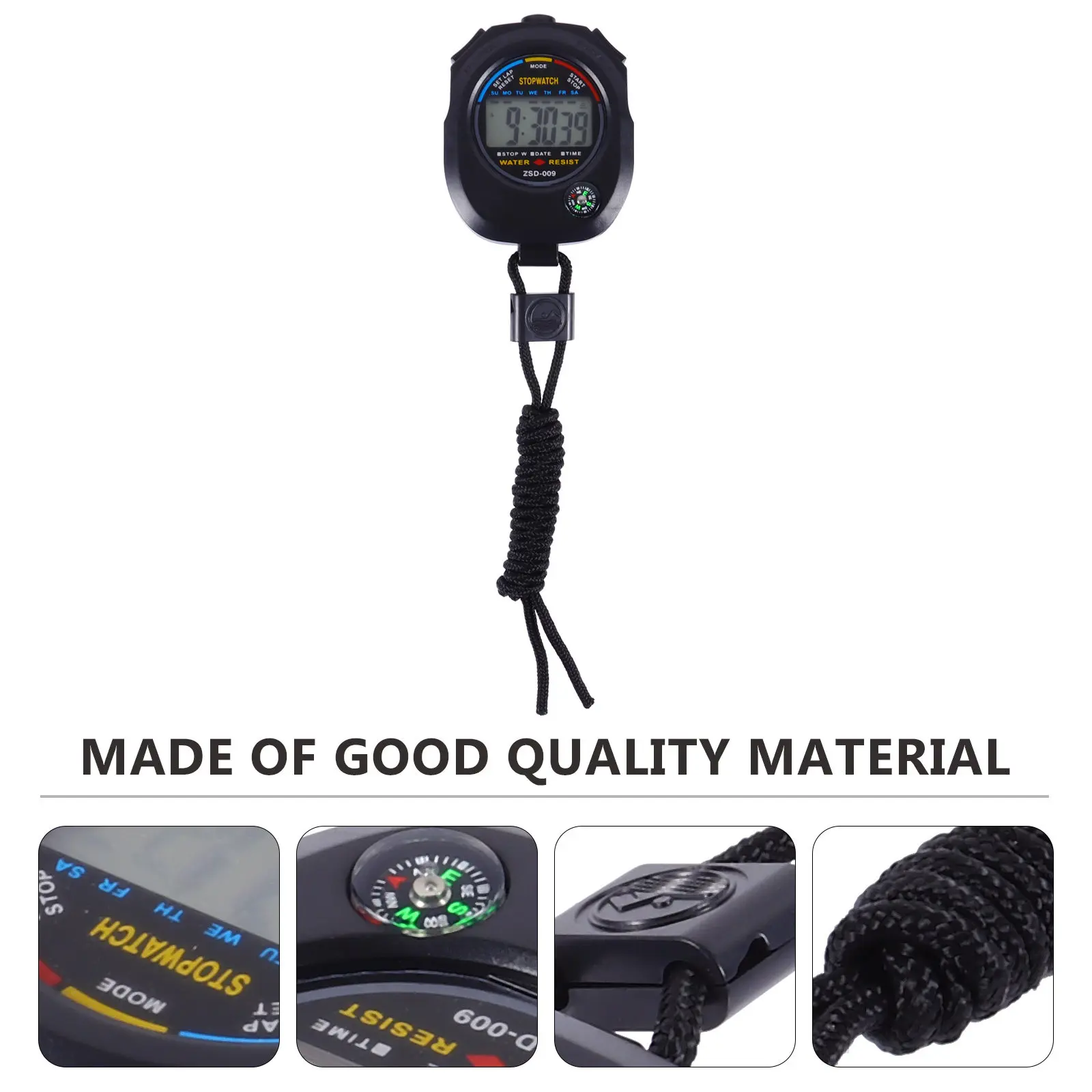 1Pcs Multi-Function Game Stopwatch Black Electronic Timer Referee Training Match Timer for Running Racing Swimming Sports Timing
