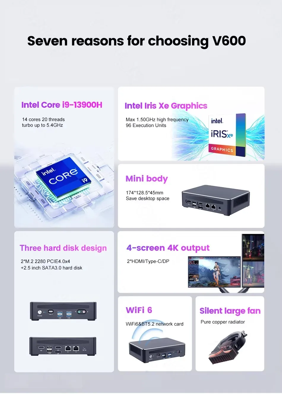 Topton Gaming Mini PC Core i9 12900H i7 1280P i5 Thunderbolt 4 NAS Computer Windows 11 2*2.5G LAN 2*DDR4 2*NVMe SATA 4*4K WiFi6