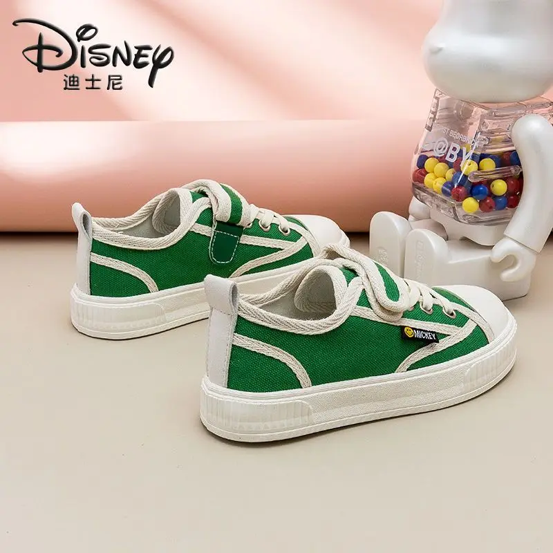 Zapatos de lona de Mickey Mouse para niños, zapatillas de suela suave, transpirables, antideslizantes, informales, primavera y otoño, 2024