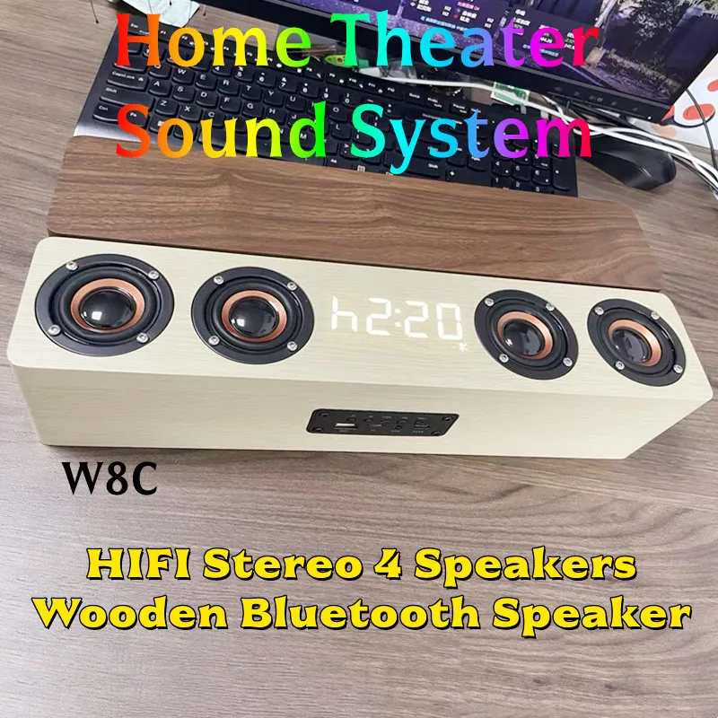 4 Speakers Wooden B…