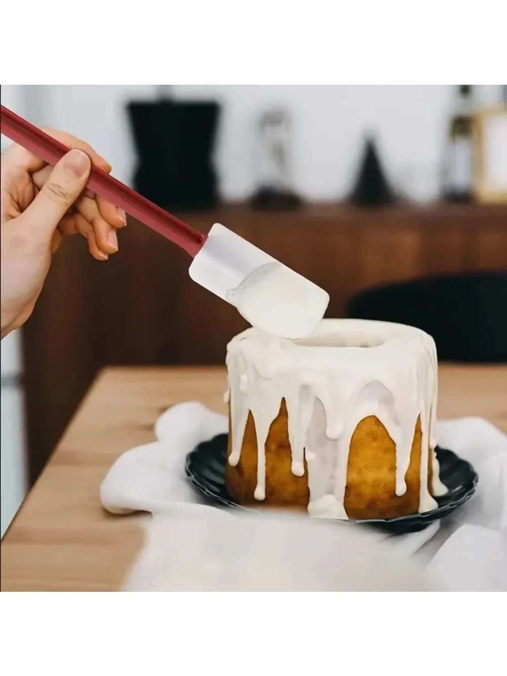 Spatule en Silicone résistante à la chaleur, spatule en caoutchouc robuste, cuisine en Silicone, petit outil commercial, grattoir à crème pour gâteau de fête, bricolage