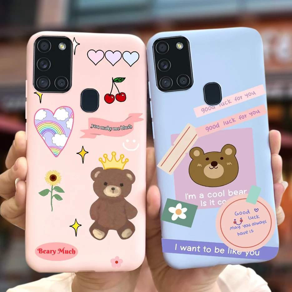 For Samsung Galaxy A21s Case SM-A217F Cute Cartoon Girls Cover Silicone Soft TPU Phone Case For Samsung A21s A 21 s A217F Bumper