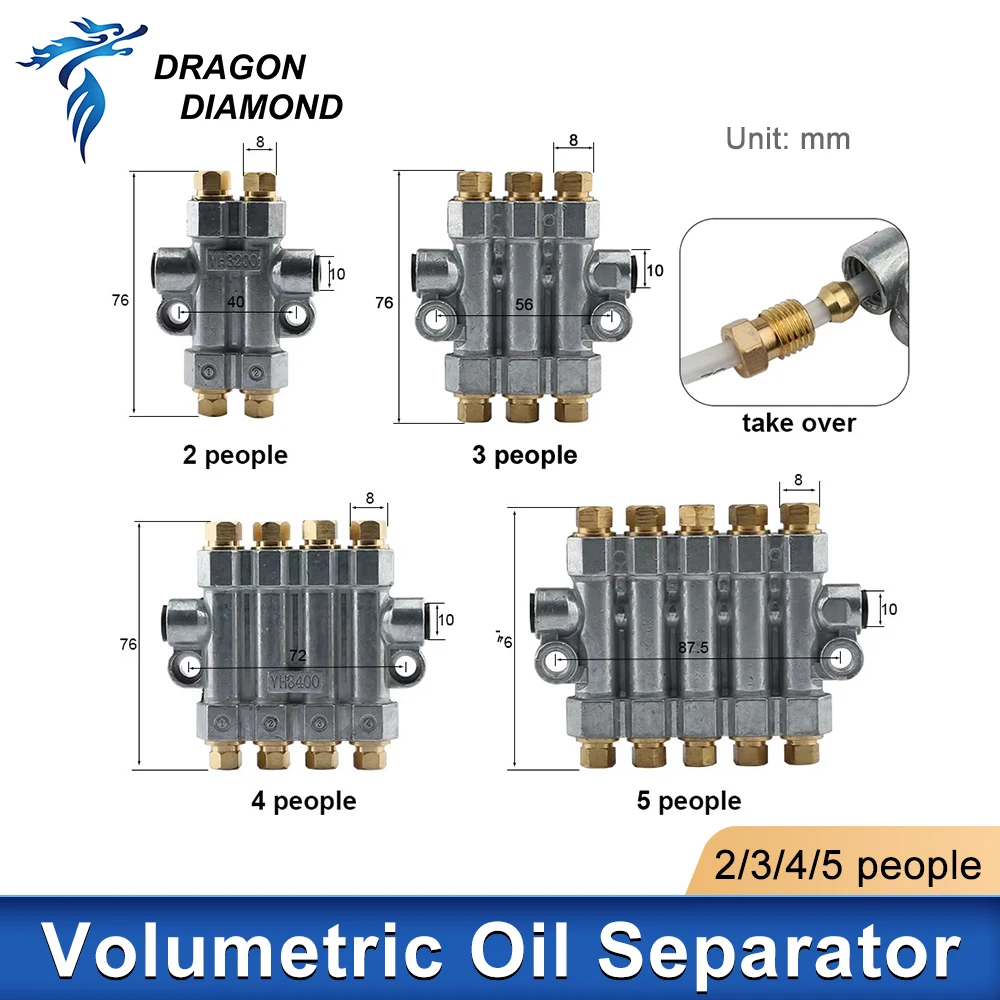 Volumetric Oil Separator 5 Outlets Lubricating Oil Piston Distributor Manifold Block CNC Machine Tool Distribution Valve