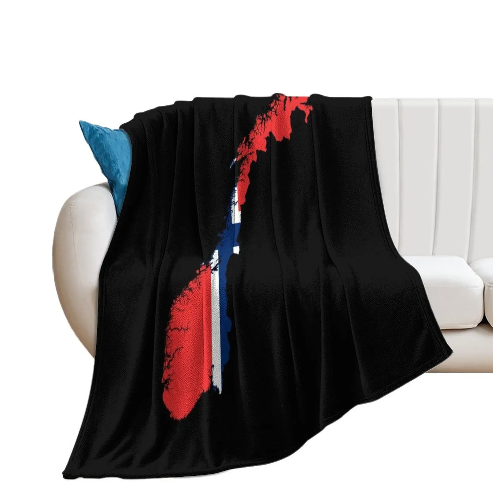 

Flag map of Norway Throw Blanket halloween Blankets For Sofas Summer Beddings Beautifuls Blankets