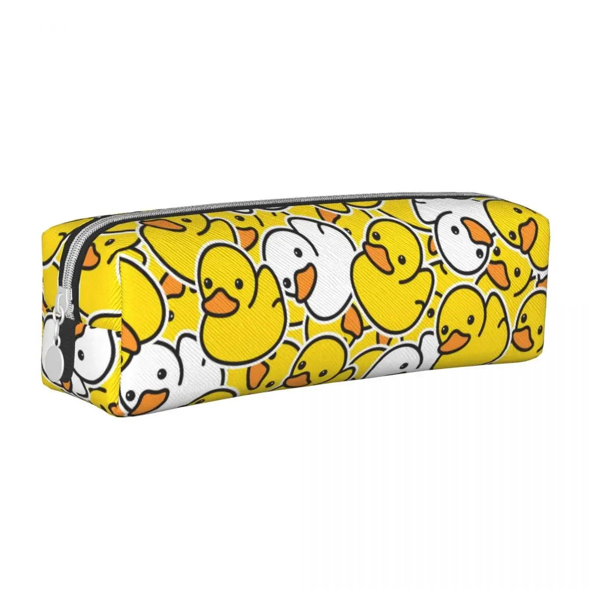 Cute Duck Pattern Ducky Cartoon Pencil Case Fashion Animal Pen Holder Bag Kids Big Capacity Students School Zipper Pencil Box