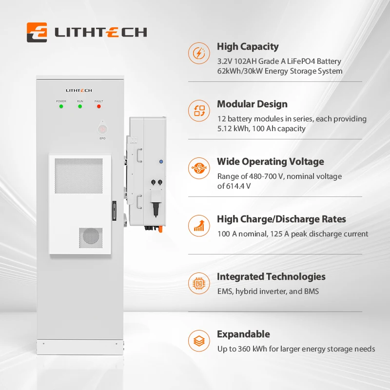 High Voltage All in One Battery and 65kW 40kW Deye Inverter 100kwh 60kwh Solar Battery Power Storage System Home Storage Battery