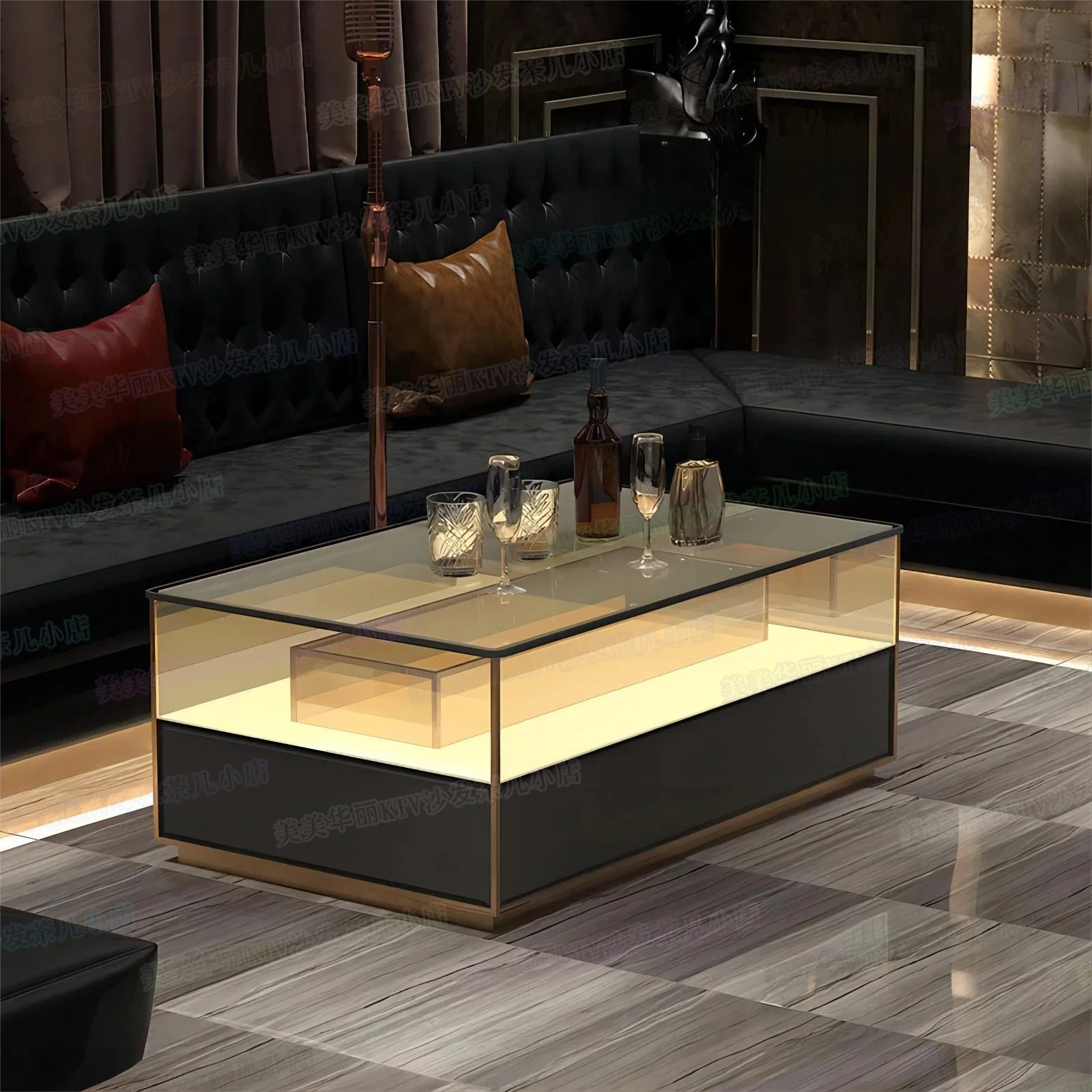 

yj9 KTV coffee table luminous light box modern light luxury bar table special table customization