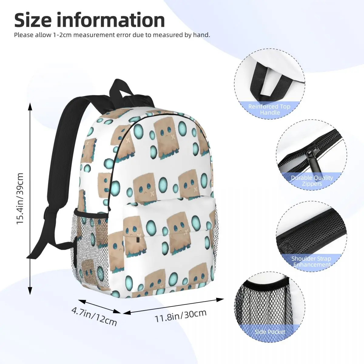 Nanashi Mumei - Nameless Friend Backpack Student Boys Girls BookBag Men Women School Bag Laptop Shoulder Bags