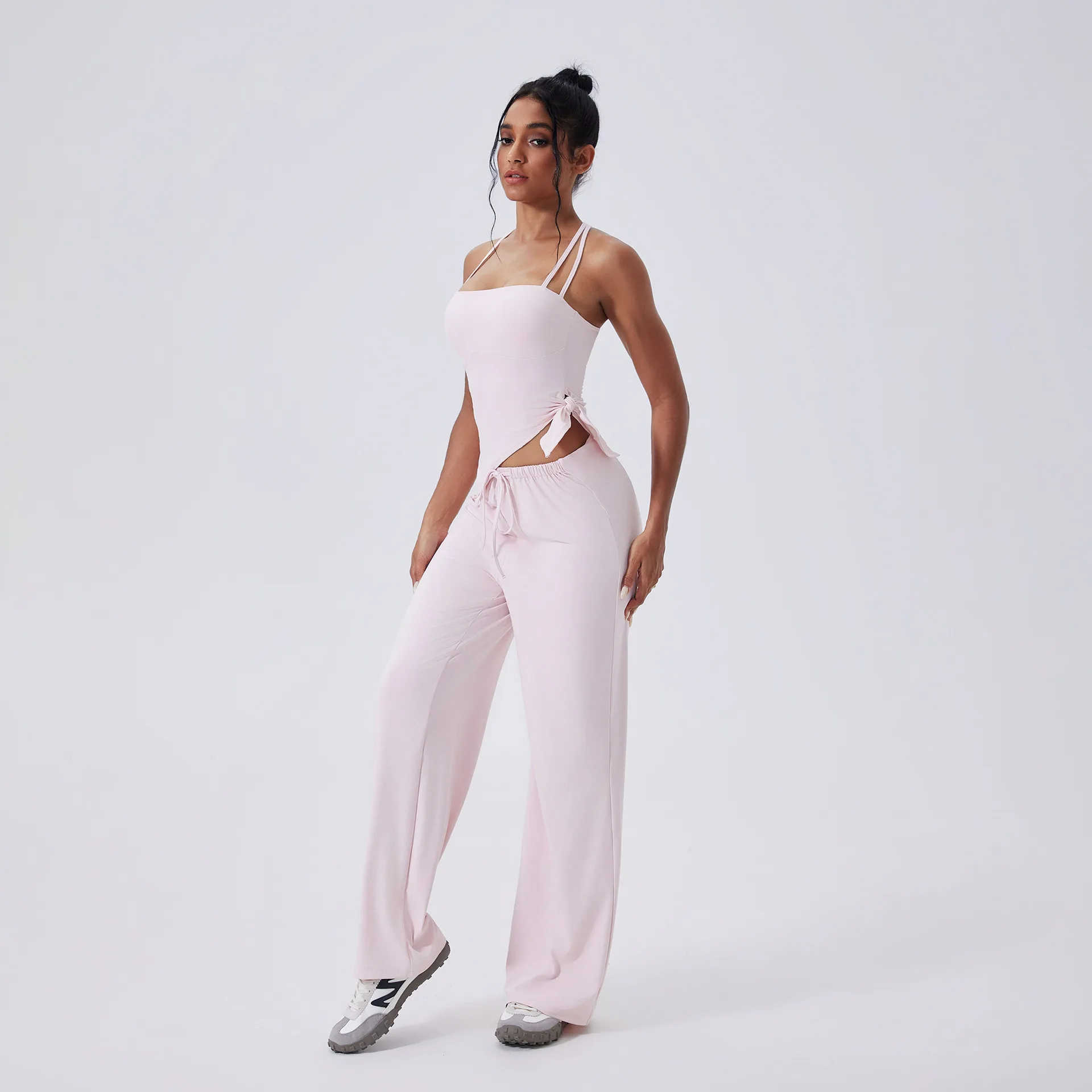 

Комплект для йоги, женский спортивный костюм из 2 предметов, сексуальный квадратный быстросохнущий жилет, брюки для фитнеса с высокой талией, одежда для йоги, спортивный костюм для бега, фитнеса