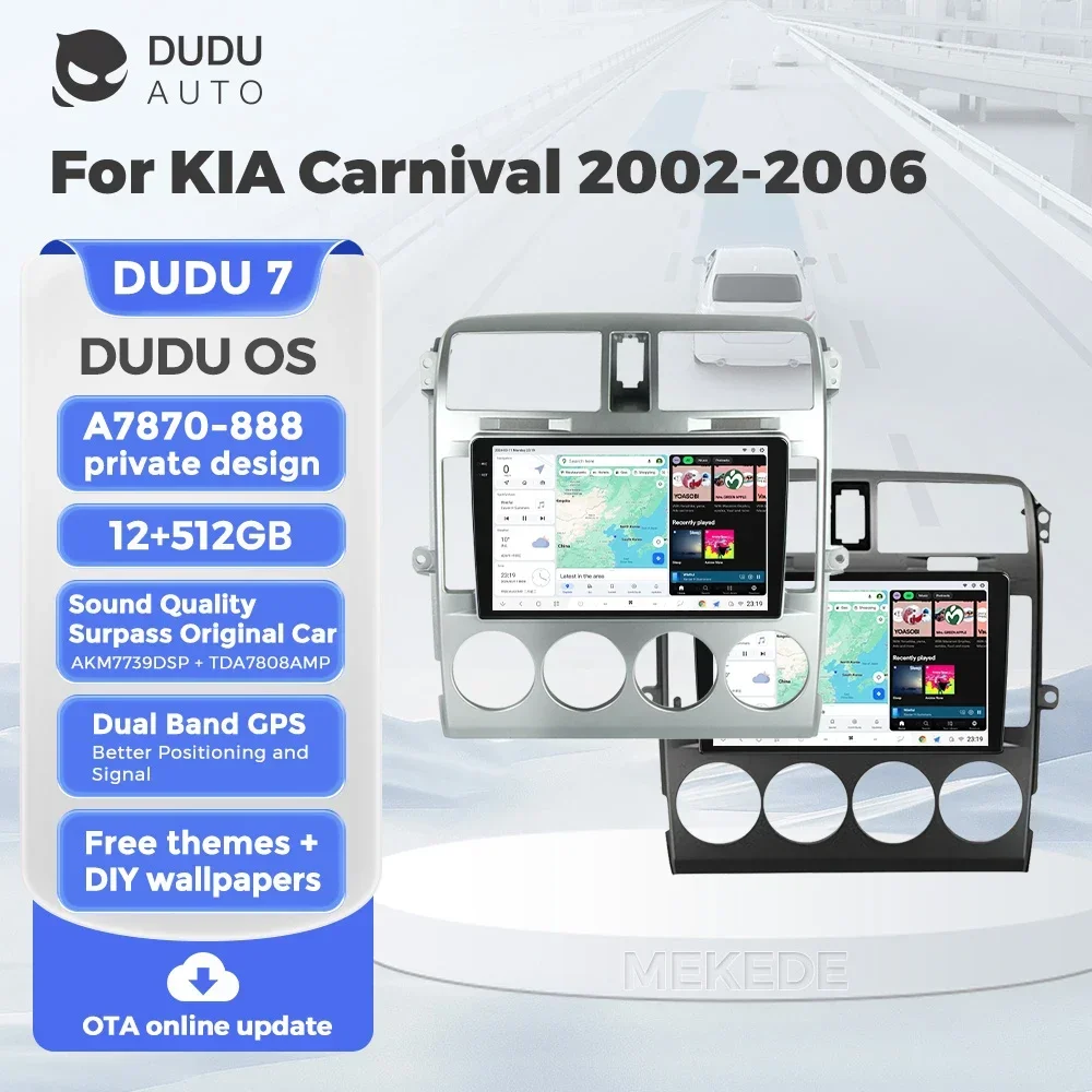 DUDU7 Android Car DVD Player Screen Radio Smart Multimedia System GPS For KIA Carnival 2002-2006