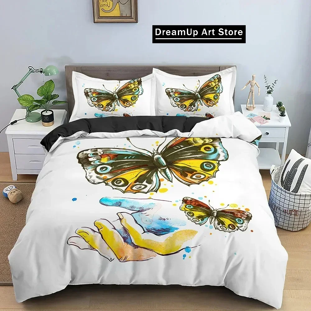 

Butterfly Bedding Set Daisy Pattern Duvet Cover Bedroom Comforter Covers Single Twin King ​Size Quilt Cover Home Textile 2/3PCS