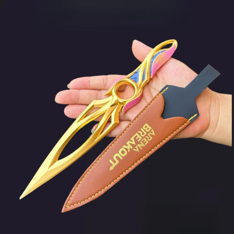 23 cm/9.05 pulgadas Valorant remolino volador amargo con funda modelos de armas de Metal a cuerpo accesorios COS espada samurái juego juguetes regalos para niños