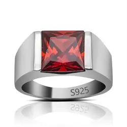 Wholesale Real 925 Sterling Silver Ring Men Diamond Jewelry Gift Silver Hand Silver Rings With Gemstones For Men