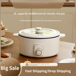 220V 3L Electric Hot Pot Non-stick Multi Cooker Food Cooking Machine Frying Pot Cooking Appliances Hotpot