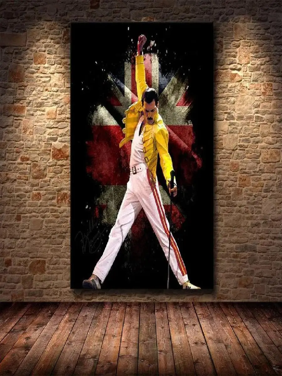 Freddy Mercury Queen Bohemian Rhapsody Canvas Wall Art - Classic Graffiti Style Print Home Decor Poster