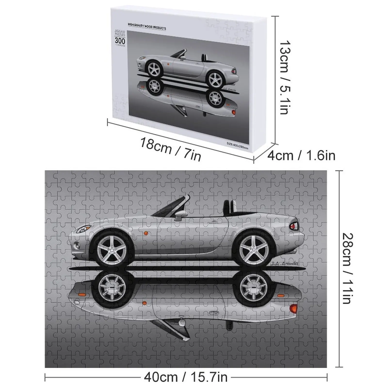 The Japanese roadster in the NC and NA generations Jigsaw Puzzle Iq Adult Wooden Personalized Name Puzzle