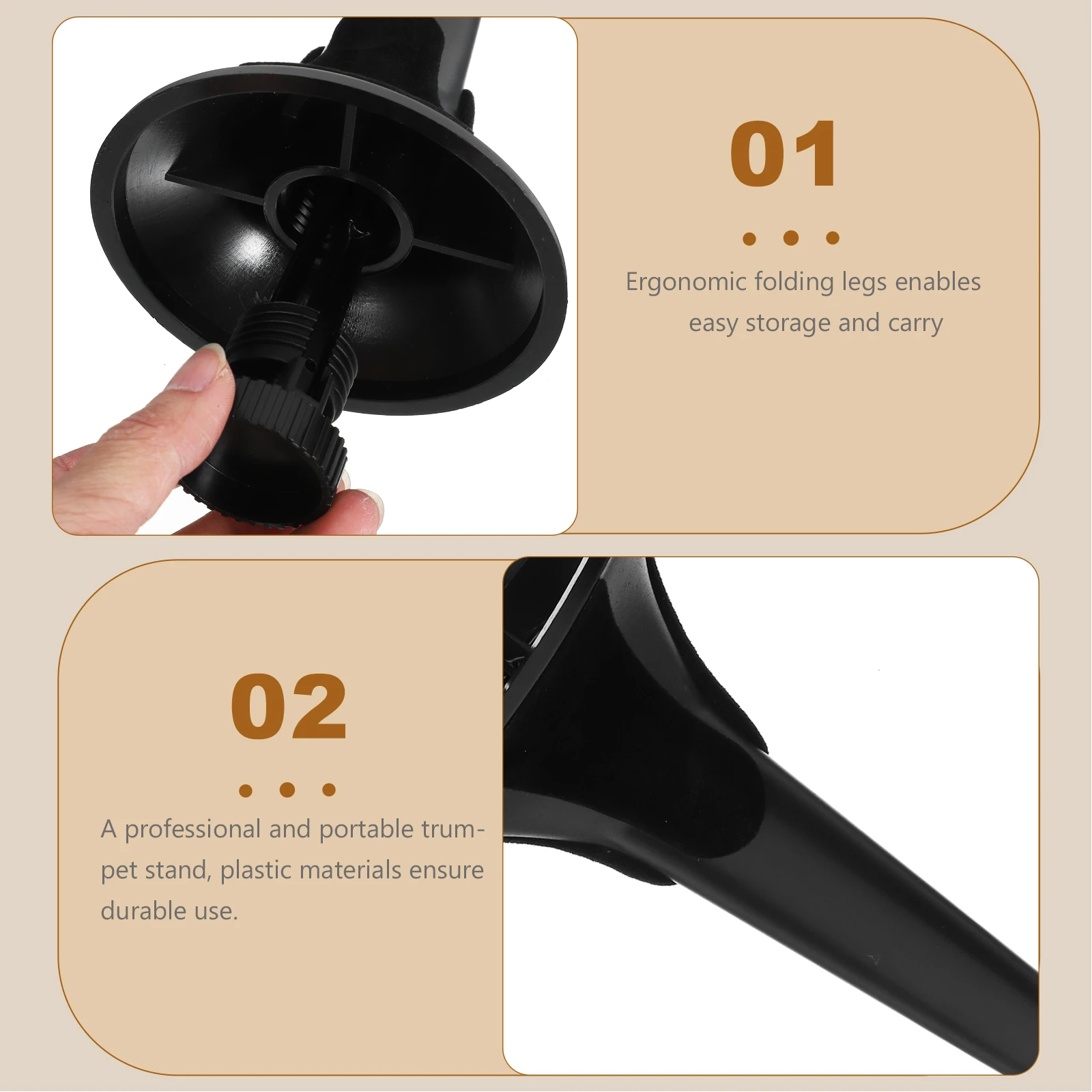

Portable Trumpet Stand Detachable Metal Legs Foldable Design Fabric Pads Protect Instrument Brass Music Accessories Trumpet