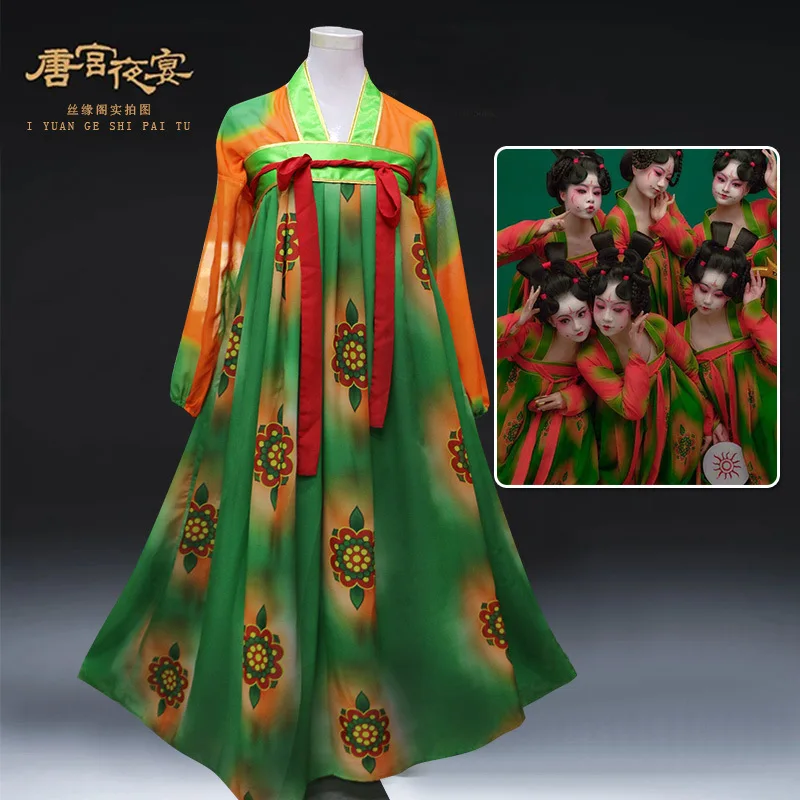 

Lotus Dance Dress Chinese Style Tang Costumes Cosplay Stage Performance Improved Hanfu Suit Fairy Women Dresses Vintage Clothes