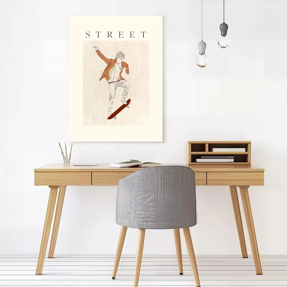 S T R E E T Skate Printed Canvas Wall Art Customizable Paintings Poster Perfect Gift for Personalized Painting Decor Living Room