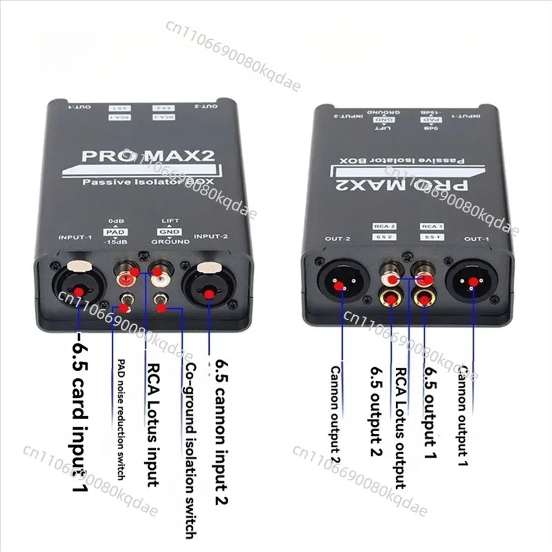 B48A 2-Way Audio Isolator Audio Current Noise Eliminator XLR 6.5 Lotus Isolator Mixer Live Broadcast