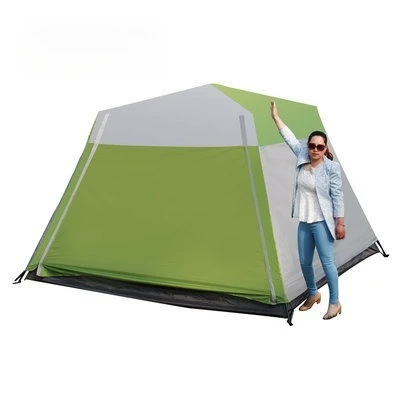 

Outdoor 3 meters plus large space tent steel pipe multi-person automatic tent enlarged and raised double-layer rainproof
