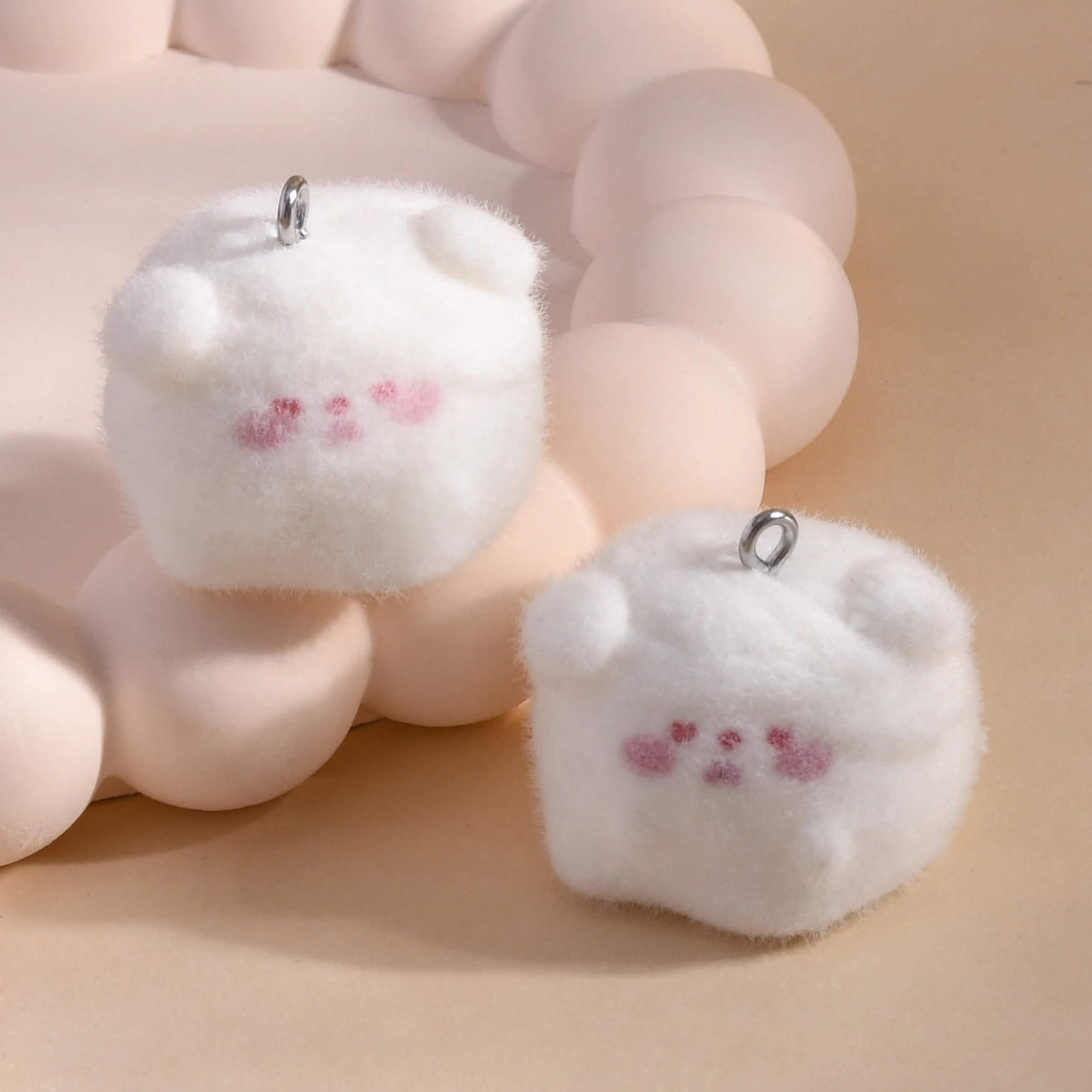 20pcs Mini 3D Flocking Resin Dog Charms Cartoon Animal Puppy Pendants for Necklace Earrings Keychain Making DIY Jewelry fittings