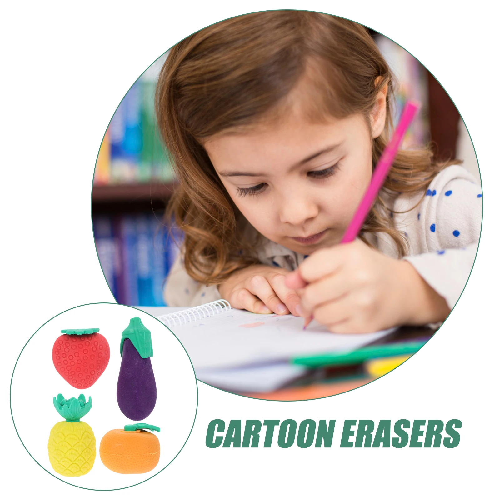 

Erasers Fruit and Vegetable Rubber for School Fruits Vegetables Cute Stationery