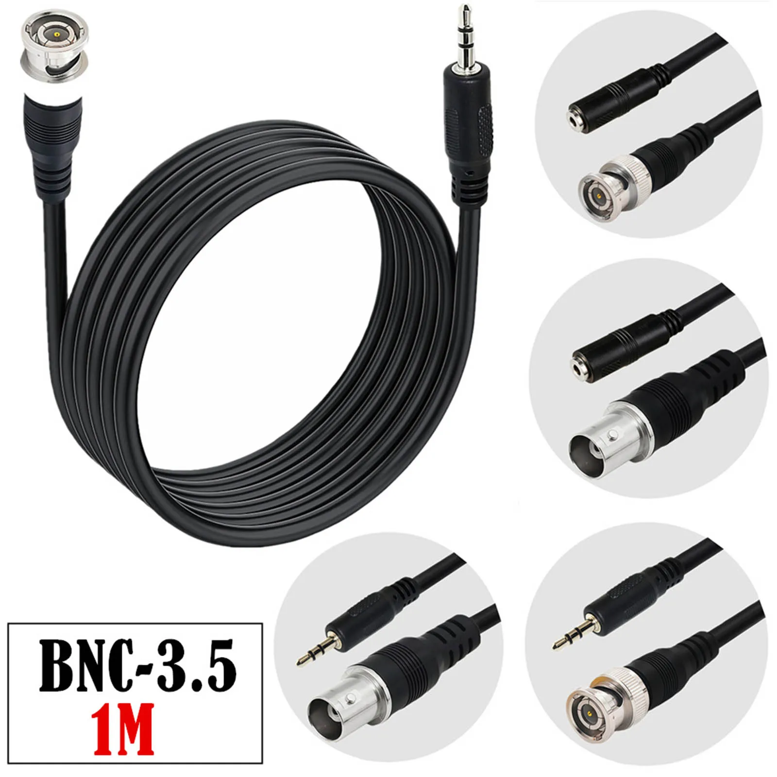 BNC auf 3,5mm Adapterkabel RG59 Koaxial Stecker / Buchse für DVR Radio CCTV Überwachung Monitor Audiosignal Antenne Oszilloskop