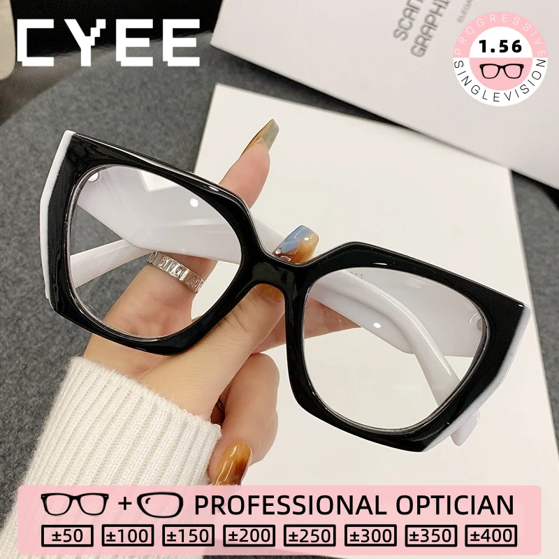 

CYEE цветные персонализированные женские очки для чтения с бабочкой, анти-синий свет, близорукость, индивидуальные прогрессивные очки по рецепту