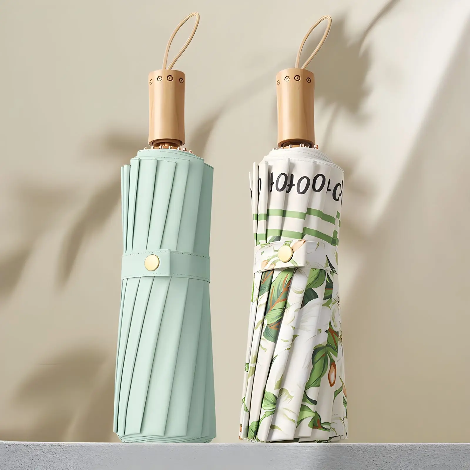 

Umbrella Women Black Coat 16 Ribs Windproof Parasol Folding Rain Umbrellas Compact Aluminium Frame Designer