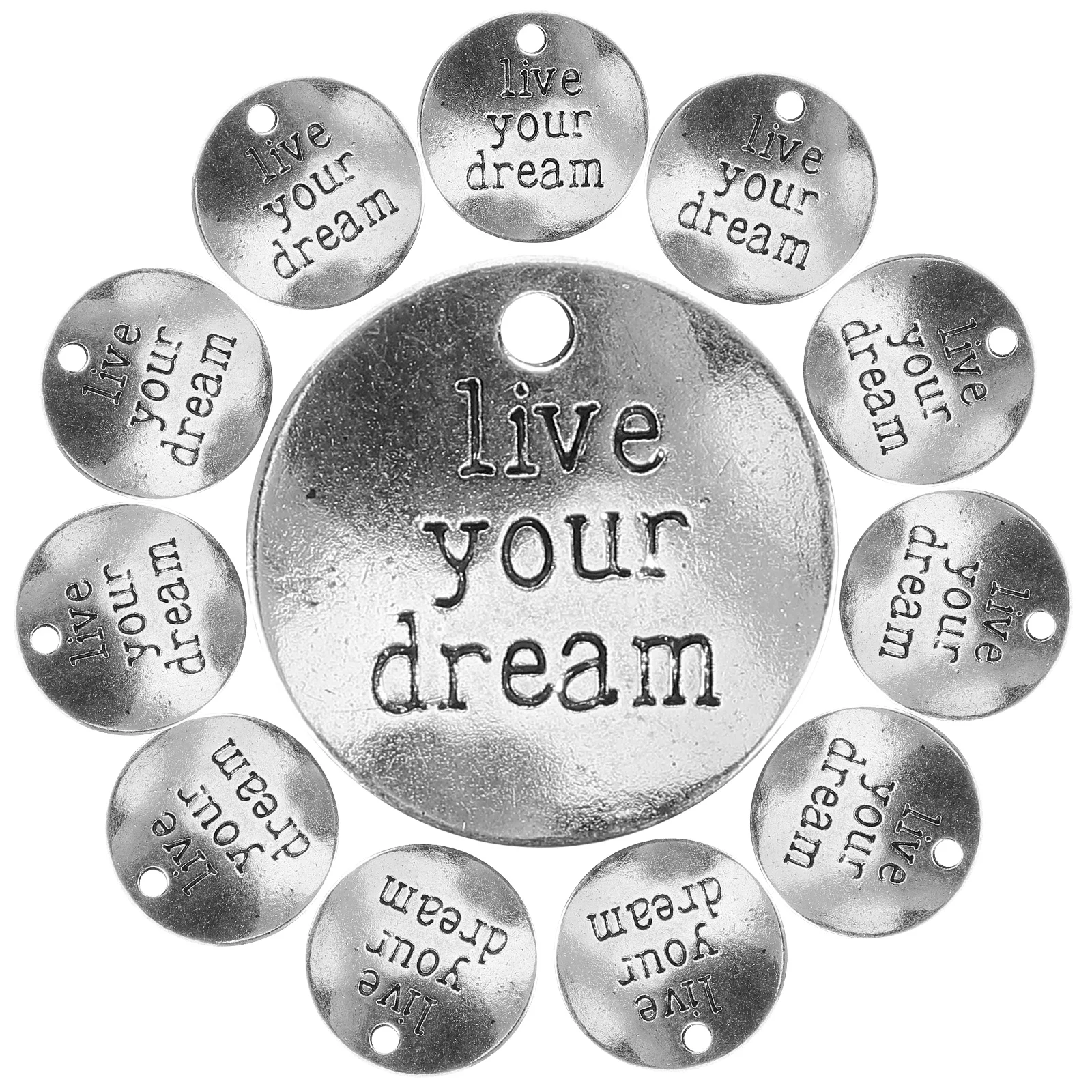 

20 Pcs Jewelry Accessories of The Lid Craft Necklace Charms Pendants English Lettering Bracelet